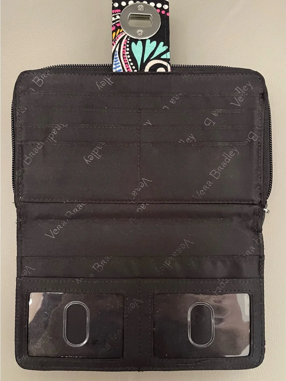 Vera Bradley Quilted Turn Lock Wallet in Retired Bandana Swirl Pattern - Picture 7 of 8